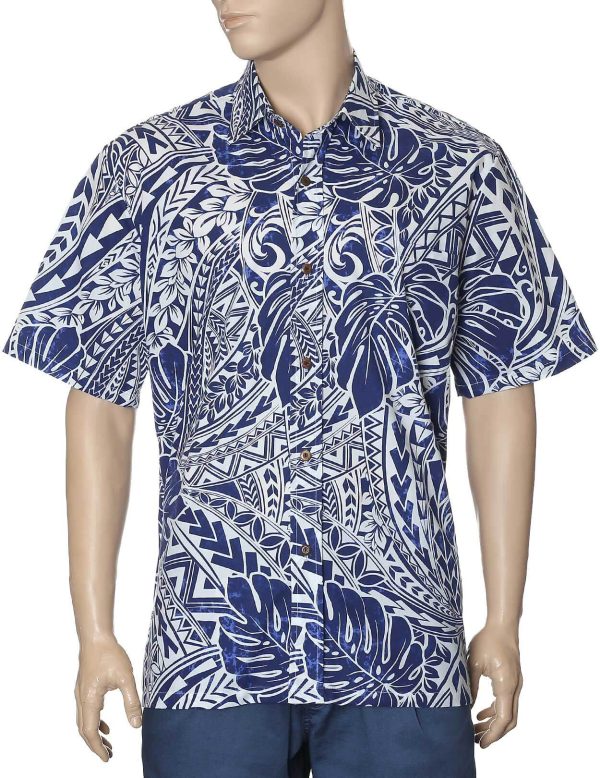 Men's Hawaiian Shirt - Polyester Island Tribal Button-Up Dress Shirt