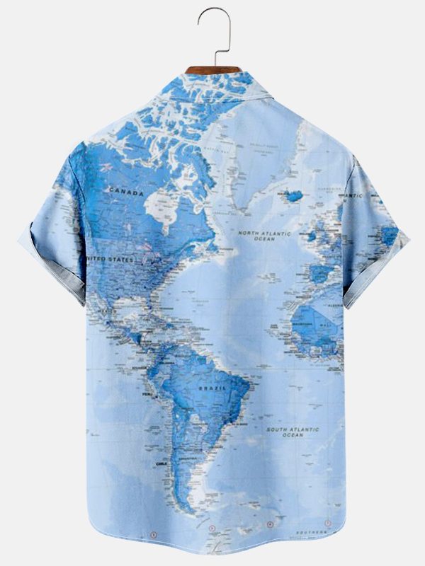 Men's Hawaiian Shirt - Retro Anchor Print Nautical Summer Casual Shirt - Image 2
