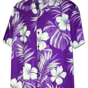Men's Hawaiian Shirt - Polyester Kaui Aloha Print Shirt