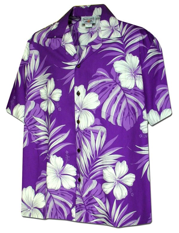 Men's Hawaiian Shirt - Polyester Kaui Aloha Print Shirt