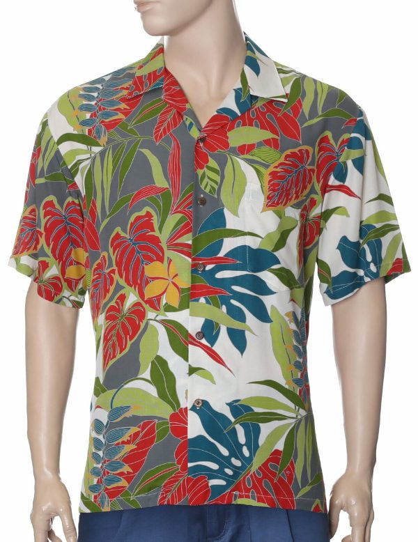 Men's Hawaiian Shirt - Polyester Kilo Tropical Forest Aloha Print Shirt