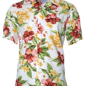 Men's Hawaiian Shirt - Kimo Polyester Tropical Aloha Print Casual Shirt