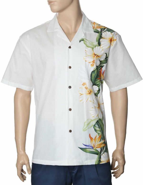 Men's Hawaiian Shirt - Polyester Lanikai Side Border Aloha Print Shirt