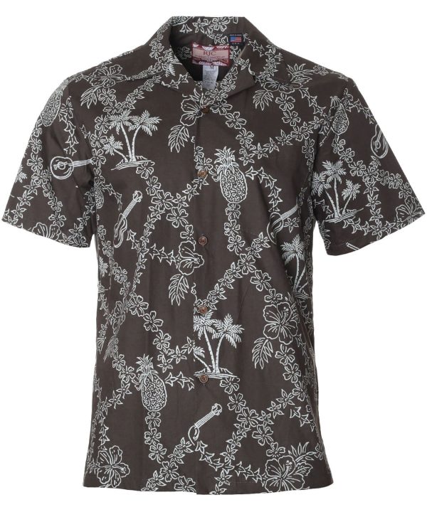 Men's Hawaiian Shirt - Leis of Aloha Polyester Aloha Print Casual Shirt