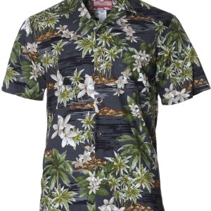 Men's Hawaiian Shirt - Makakilo Polyester Aloha Print Casual Shirt