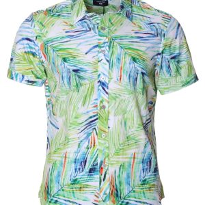 Men's Hawaiian Shirt - Maui Palms Polyester Aloha Print Casual Shirt