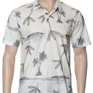 Men's Hawaiian Shirt - Polyester Island Palms Aloha Print Shirt
