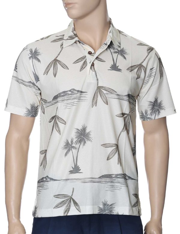 Men's Hawaiian Shirt - Polyester Island Palms Aloha Print Shirt
