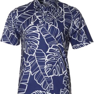 Men's Hawaiian Shirt - Monstera Polyester Aloha Print Casual Summer Shirt