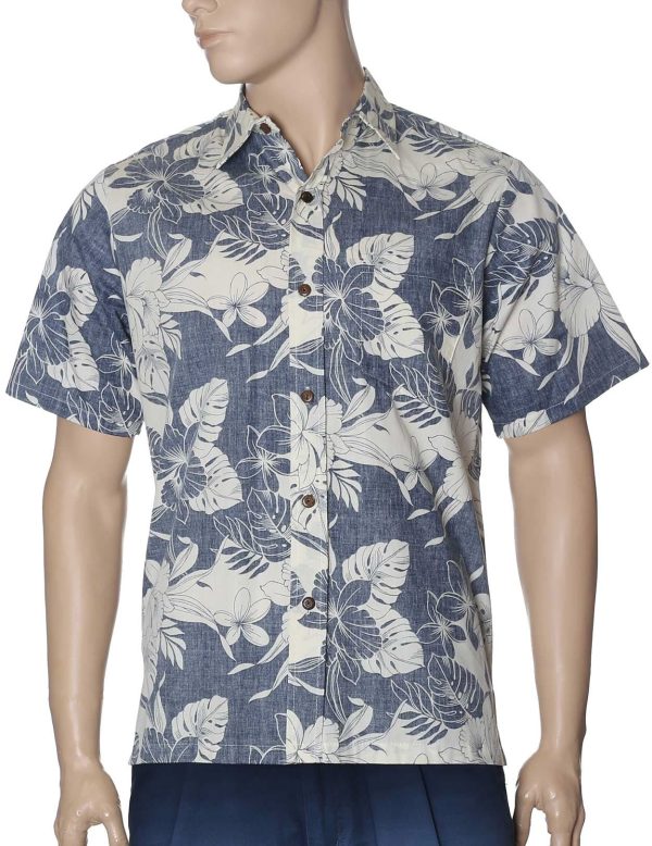 Men's Hawaiian Shirt - Polyester Monstera Reversed Fabric Aloha Print Shirt