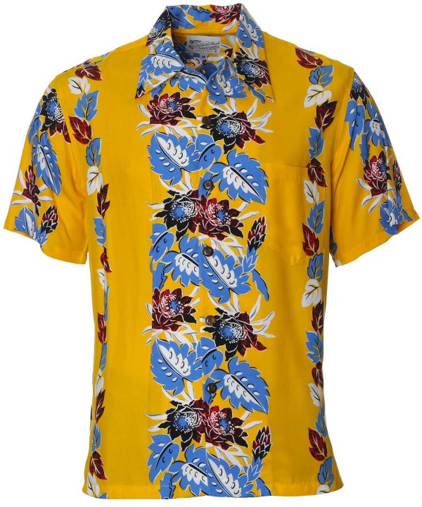 Men's Hawaiian Shirt - Night-Blooming Retro Polyester Aloha Print Casual Shirt