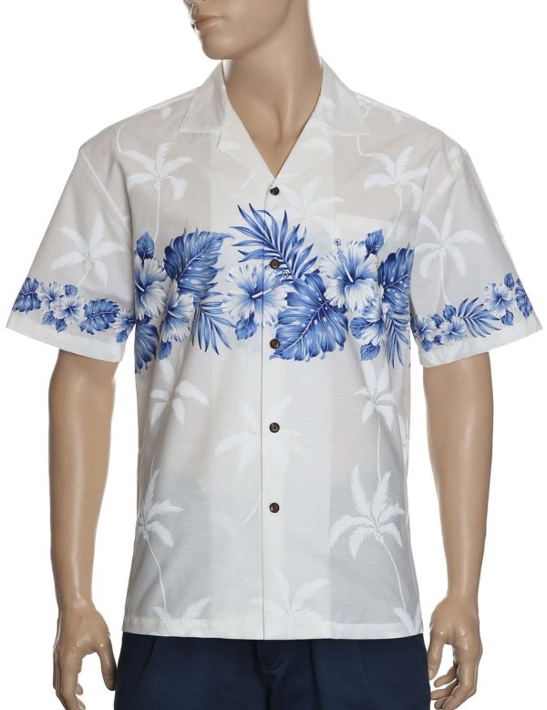 Men's Hawaiian Shirt - Polyester Ohua Aloha Border Print Shirt
