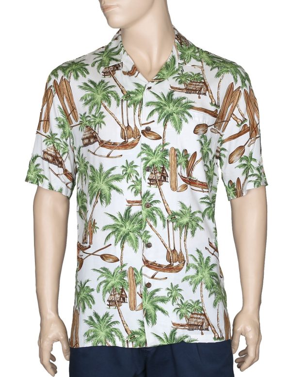 Men's Hawaiian Shirt - Polyester Outrigger Aloha Print Shirt