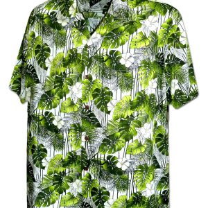 Men's Hawaiian Shirt - Polyester Palms Aloha Print Shirt