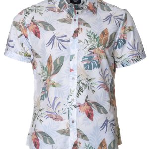 Men's Hawaiian Shirt - Paradise Polyester Wrinkle-Free Aloha Print Casual Shirt