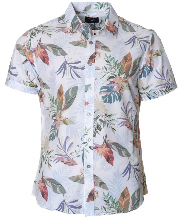 Men's Hawaiian Shirt - Paradise Polyester Wrinkle-Free Aloha Print Casual Shirt