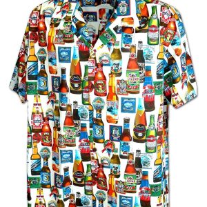 Men's Hawaiian Shirt - Polyester Parrot Head Aloha Print Shirt