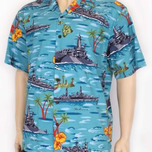 Men's Hawaiian Shirt - Polyester Pearl Harbor Aloha Print Shirt