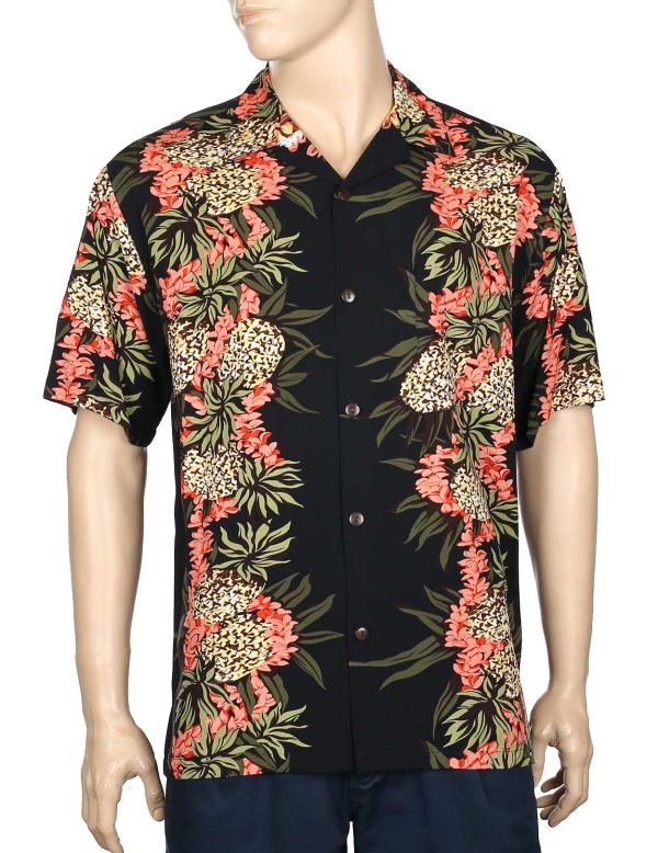 Men's Hawaiian Shirt - Polyester Pineapple Aloha Print Shirt - Image 2