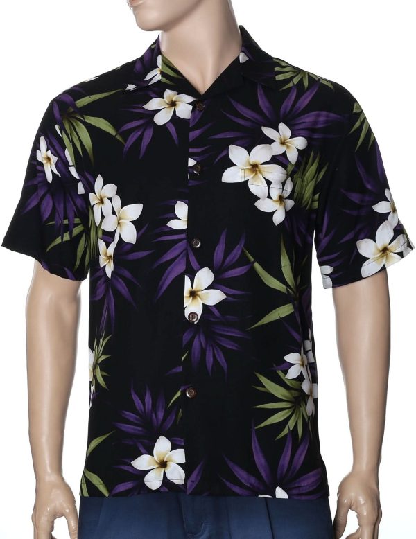 Men's Hawaiian Shirt - Polyester Plumeria Aloha Print Shirt
