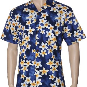 Men's Hawaiian Shirt - Polyester Plumeria Aloha Print Shirt