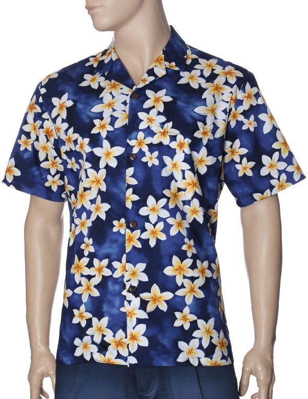 Men's Hawaiian Shirt - Polyester Plumeria Aloha Print Shirt
