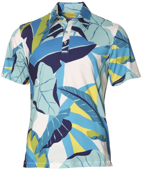 Men's Hawaiian Shirt - Polyester Spandex Polo Plantation Aloha Print Casual Shirt