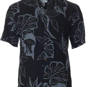 Men's Hawaiian Shirt - Fern Grotto Polyester Aloha Print Casual Summer Shirt