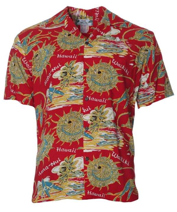 Men's Hawaiian Shirt - Hula Hat Polyester Aloha Print Casual Summer Shirt