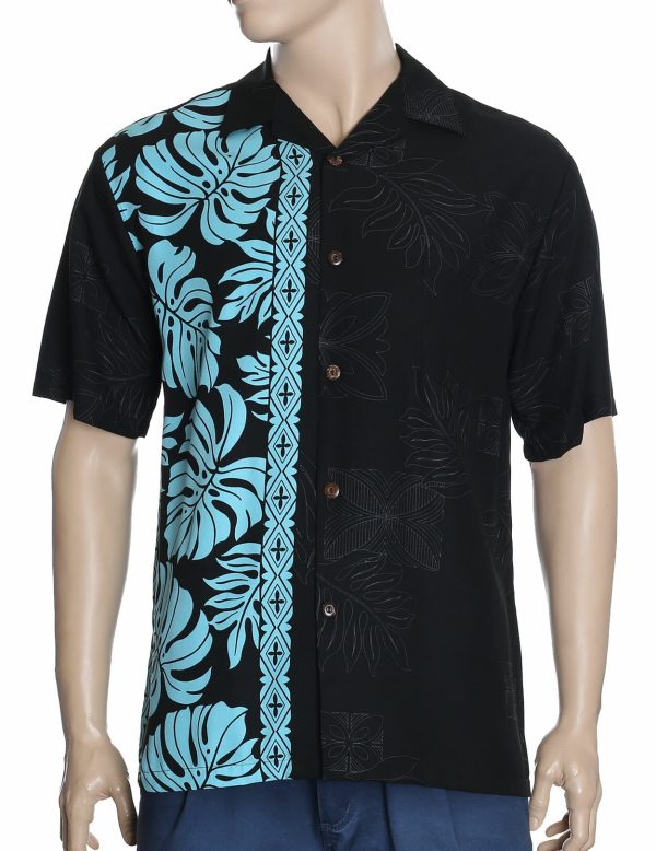 Men's Hawaiian Shirt - Polyester Prince Kuhio Black Aloha Print Shirt