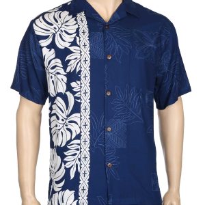 Men's Hawaiian Shirt - Polyester Side Band Prince Kuhio Aloha Print Shirt