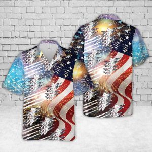 U.S. Air Force Thunderbirds Hawaiian Shirt for Men - Patriotic Military Aircraft Design & American Flag Theme, Perfect for Aviation Enthusiasts