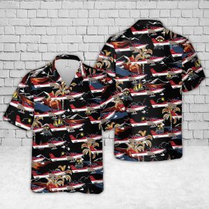 U.S. Air Force Cirrus SR20 Hawaiian Shirt for Men - Military Aircraft & Tropical Design, Perfect for Aviation Fans