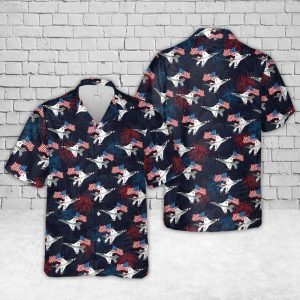 U.S. Air Force Thunderbirds Flight Crew Hawaiian Shirt for Men - Iconic Aircraft Design & Tropical Flair, Ideal for Aviation Enthusiasts