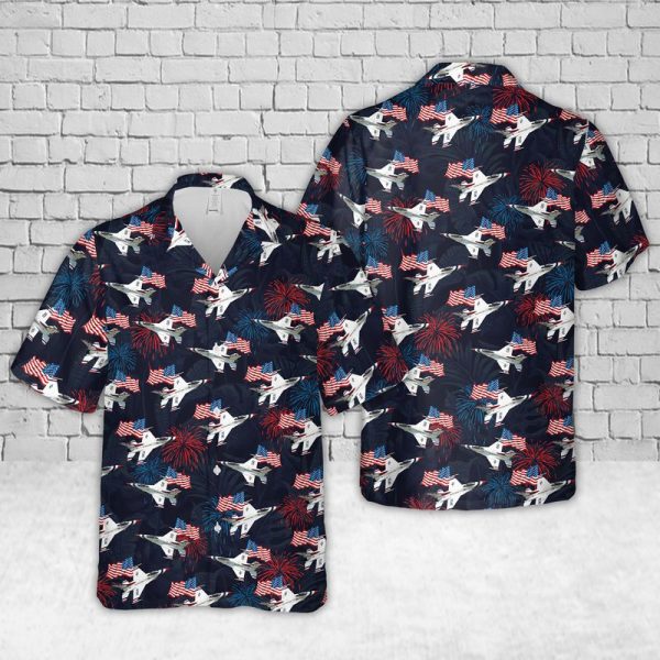 U.S. Air Force Thunderbirds Flight Crew Hawaiian Shirt for Men - Iconic Aircraft Design & Tropical Flair, Ideal for Aviation Enthusiasts