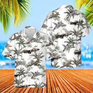 US Air Force General Dynamics F-111 Aardvark Hawaiian Shirt for Men - Military Aircraft & Tropical Design, Perfect for Aviation Enthusiasts