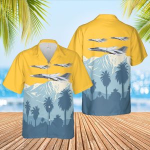 U.S. Air Force General Dynamics F-111 Aardvark 63-9766 Hawaiian Shirt for Men - Military Aircraft & Tropical Design, Perfect for Aviation Fans