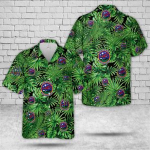 U.S. Air Force Vanguard Composite Squadron NY-390 Hawaiian Shirt for Men - Military Emblem & Tropical Design, Perfect for Aviation Fans