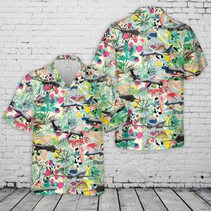 U.S. Air Force MQ-9A Reaper Hawaiian Shirt for Men - Military Drone Design & Tropical Scenery, Perfect for Aviation Fans