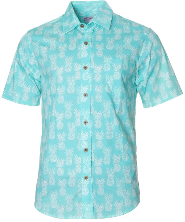 Men's Hawaiian Shirt - Pineapples Dude Polyester Aloha Print Casual Summer Shirt