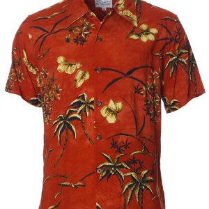 Men's Hawaiian Shirt - Retro Oasis Polyester Aloha Print Casual Shirt