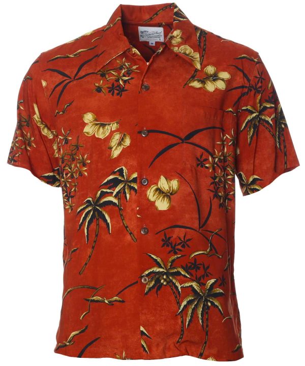 Men's Hawaiian Shirt - Retro Oasis Polyester Aloha Print Casual Shirt