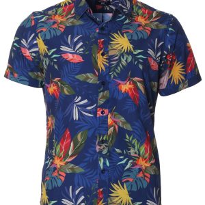 Men's Hawaiian Shirt - Sea Breeze Polyester Aloha Print Casual Shirt