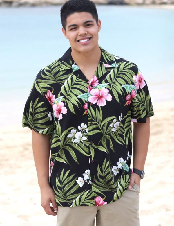 Men's Hawaiian Shirt - Polyester Short Sleeve Nalani Aloha Print Shirt