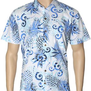 Men's Hawaiian Shirt - Polyester Fantasy Pineapples Aloha Print Shirt
