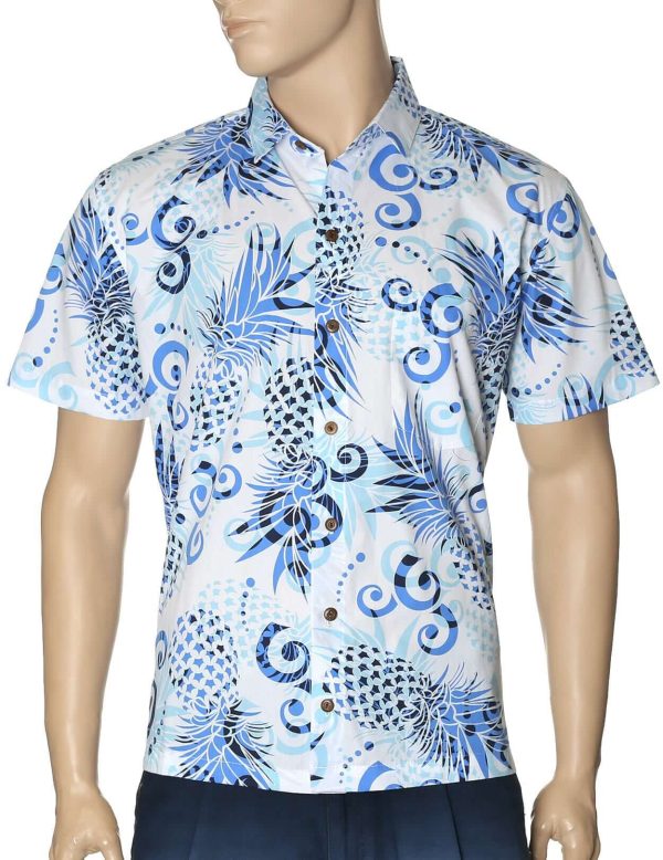 Men's Hawaiian Shirt - Polyester Fantasy Pineapples Aloha Print Shirt
