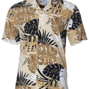 Men's Hawaiian Shirt - Tail Hem Style Resort Casual Aloha Print Polyester Shirt