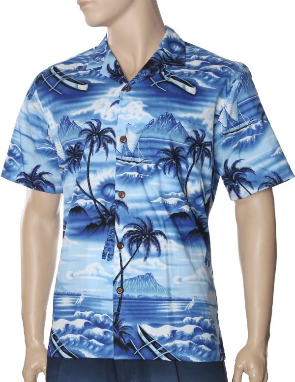Men's Hawaiian Shirt - Polyester Tiki Aloha Print Shirt