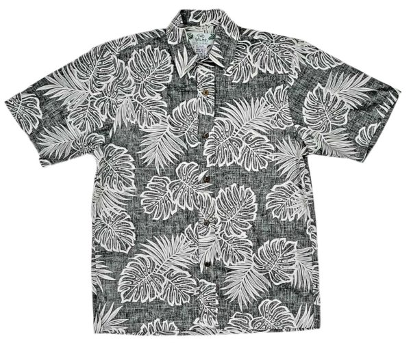 Men's Hawaiian Shirt - Reverse Kauai Black Print Polyester Casual Summer Shirt