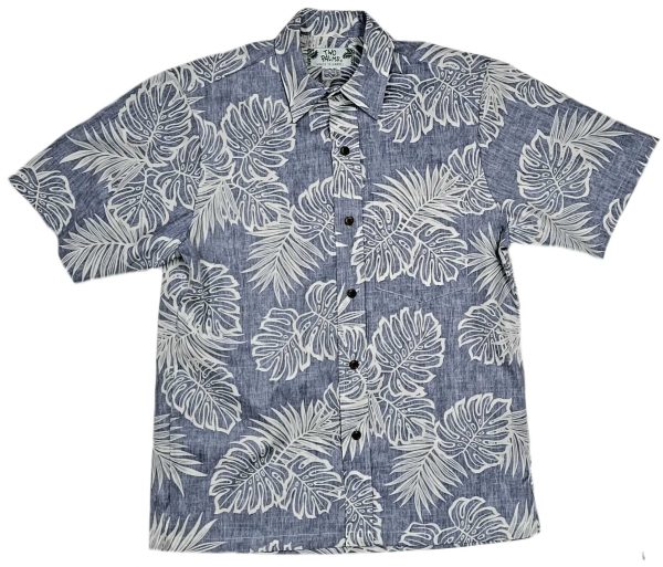 Men's Hawaiian Shirt - Reverse Kauai Navy Print Polyester Casual Summer Shirt